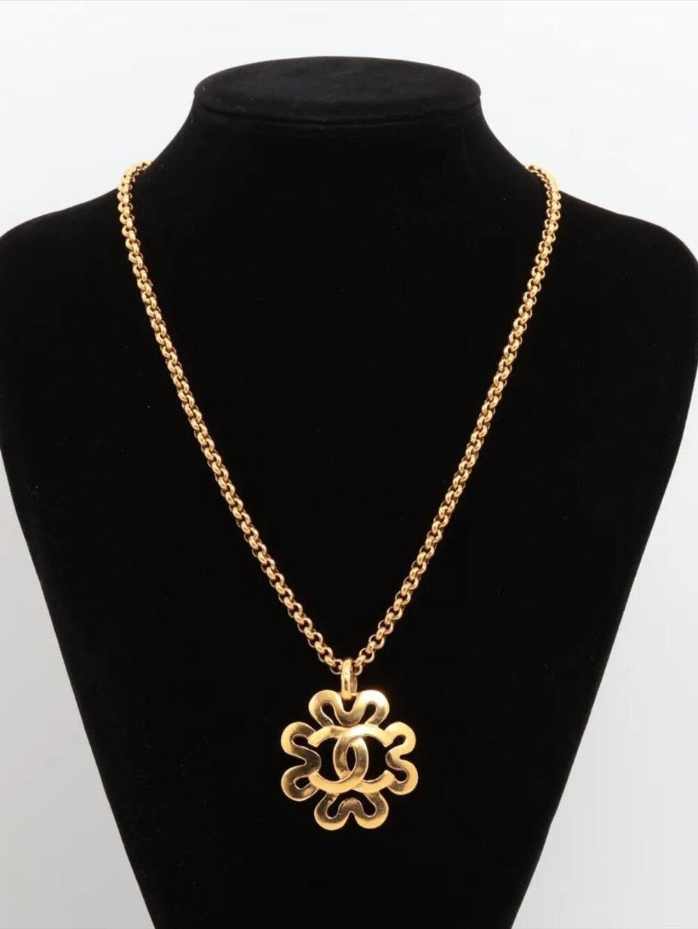 #105 - Chanel CC Coco Long Necklace Mark 95P Necklace GP - VINTAGE